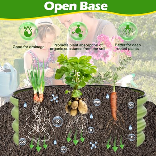 Camas de jardín elevadas de metal profundo para cultivo eficiente 8