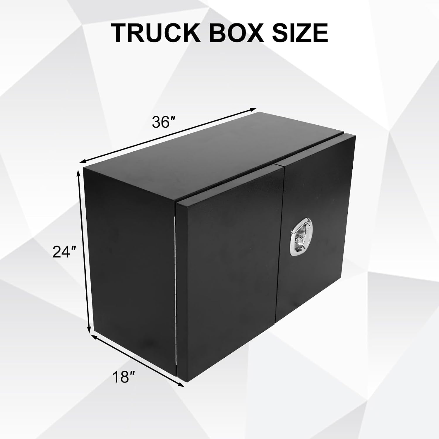 confote Black Steel Underbody Truck Box with Barn Door,Heavy Duty Truck Tool Box Organizer Chest For PickUp Truck Bed,Trailer,Van,Waterproof Tool Box-36x 18 x 24 inch
