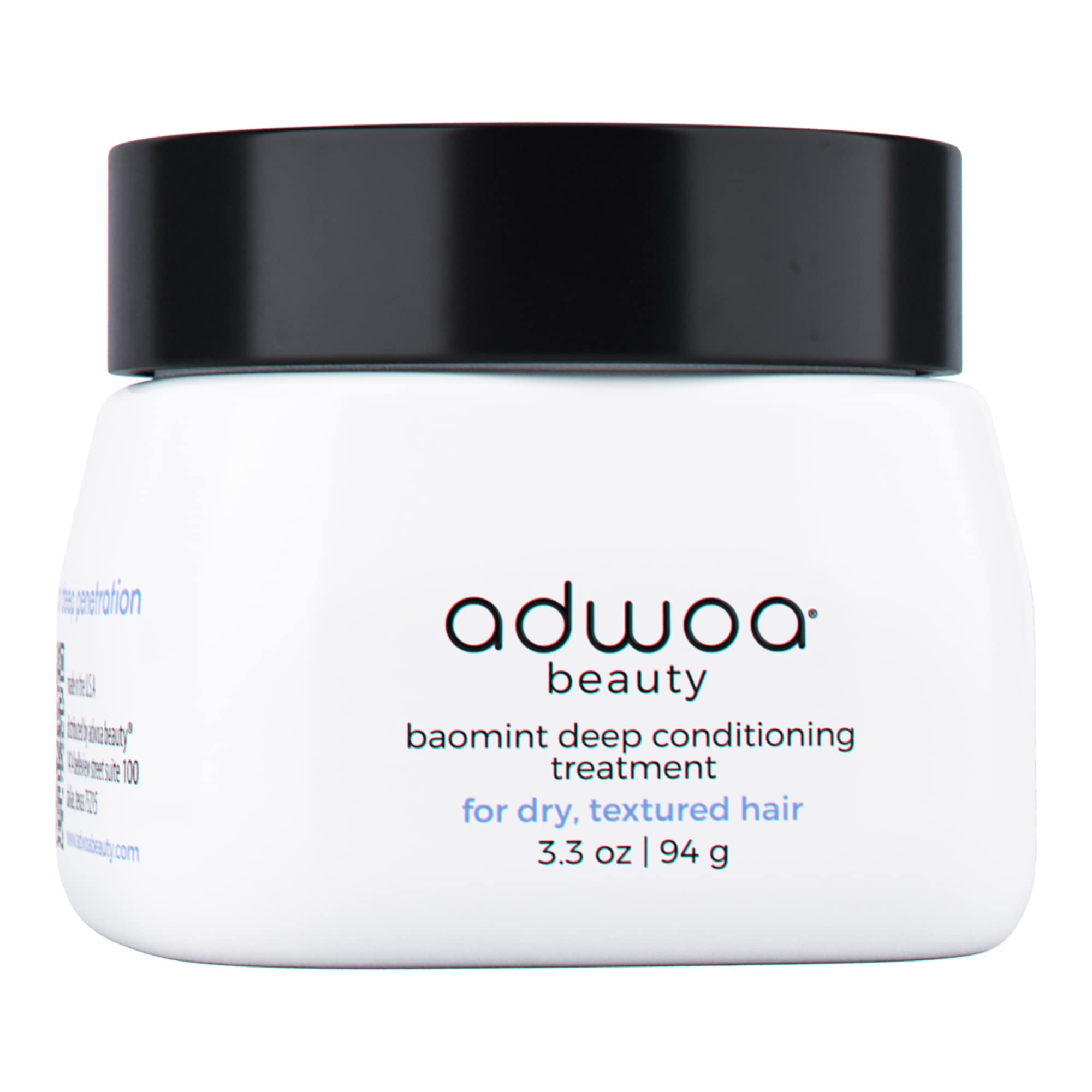 adwoa beauty Baomint™ Deep Treatment with Biotin, Baobab, Rosemary, Mint and Pumpkin Seed Oils To Aid Growth ​And Support Length Retention For Kinky, Coily and Curly Hair - 3.3 oz.
