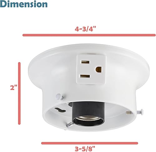 Miniatura 4 de Aspen Creative 22103-03-1 - Kit de soporte de techo empotrado con salida en acabado blanco mate de 3-58 pulgadas, 4-34 pulgadas de diámetro x 2