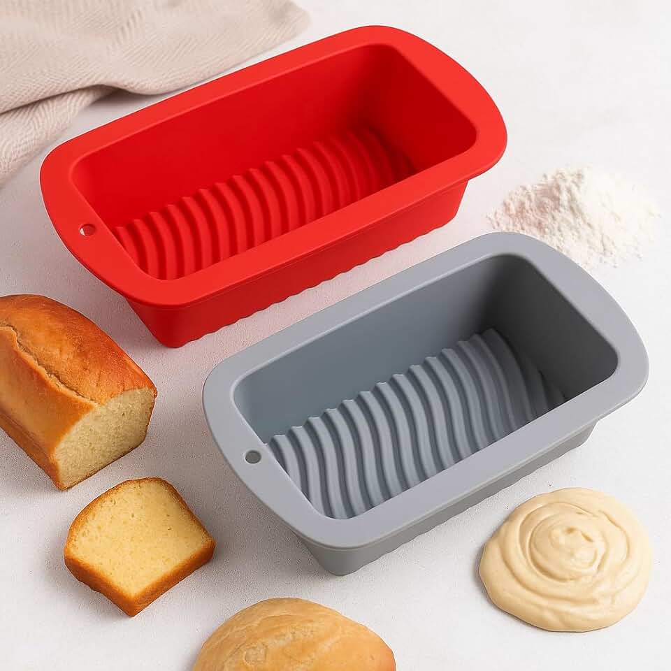 Kit com 2 Formas de Silicone para Assar Pão e Bolo - Alta Resistência, Fácil Limpeza e Desenforme Fácil