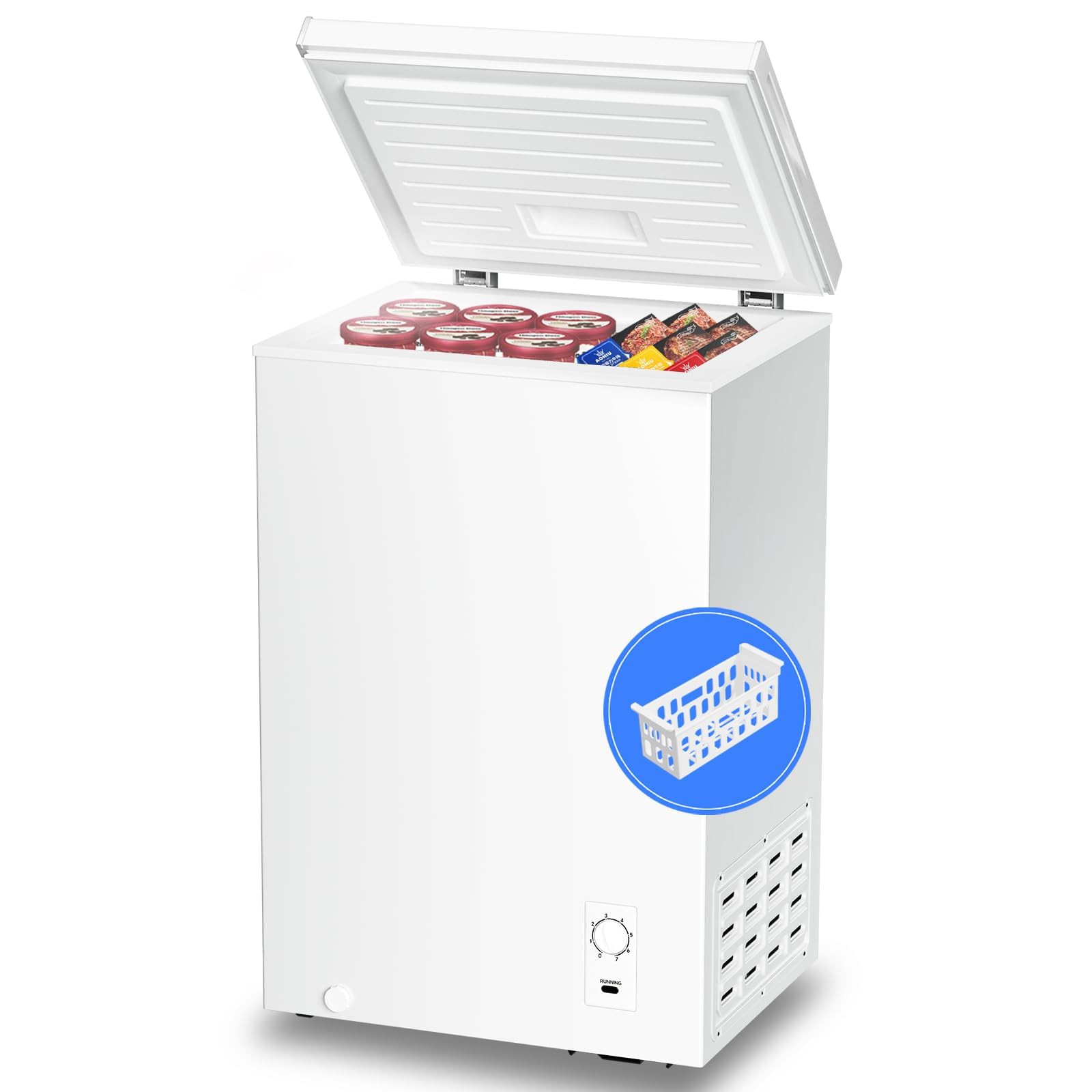Kismile D6880-WHITE 2.7 cu ft Chest Freezer White