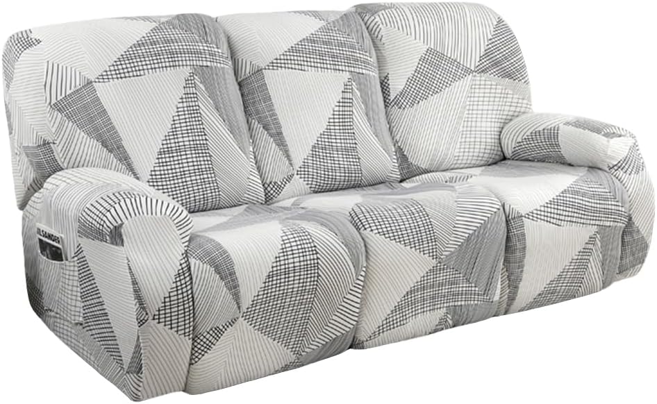 Stretch Recliner Chair Covers, 4-Piece Recliner Slipcovers Print Lazyboy Recliner Cover Soft Spandex Furniture Protector with Pocket (Butterfly, Recliner Chair)