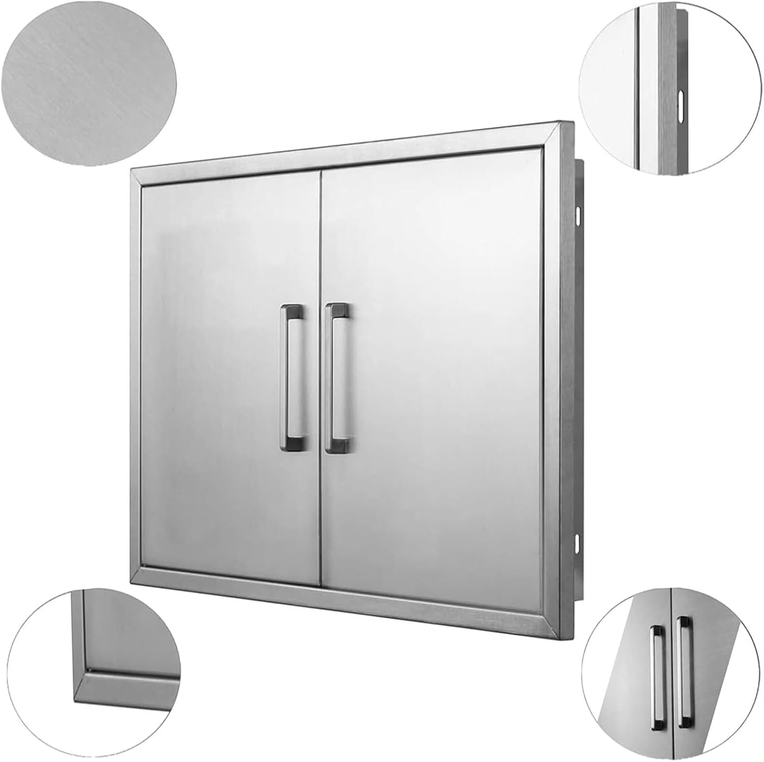 Outdoor Kitchen Doors 30W x 21H Inch, Stainless Steel Doors for Outdoor Kitchens,Ideal for BBQ Island, Grilling Station, Outdoor Cabinet with Flush Mounted BBQ Access Door