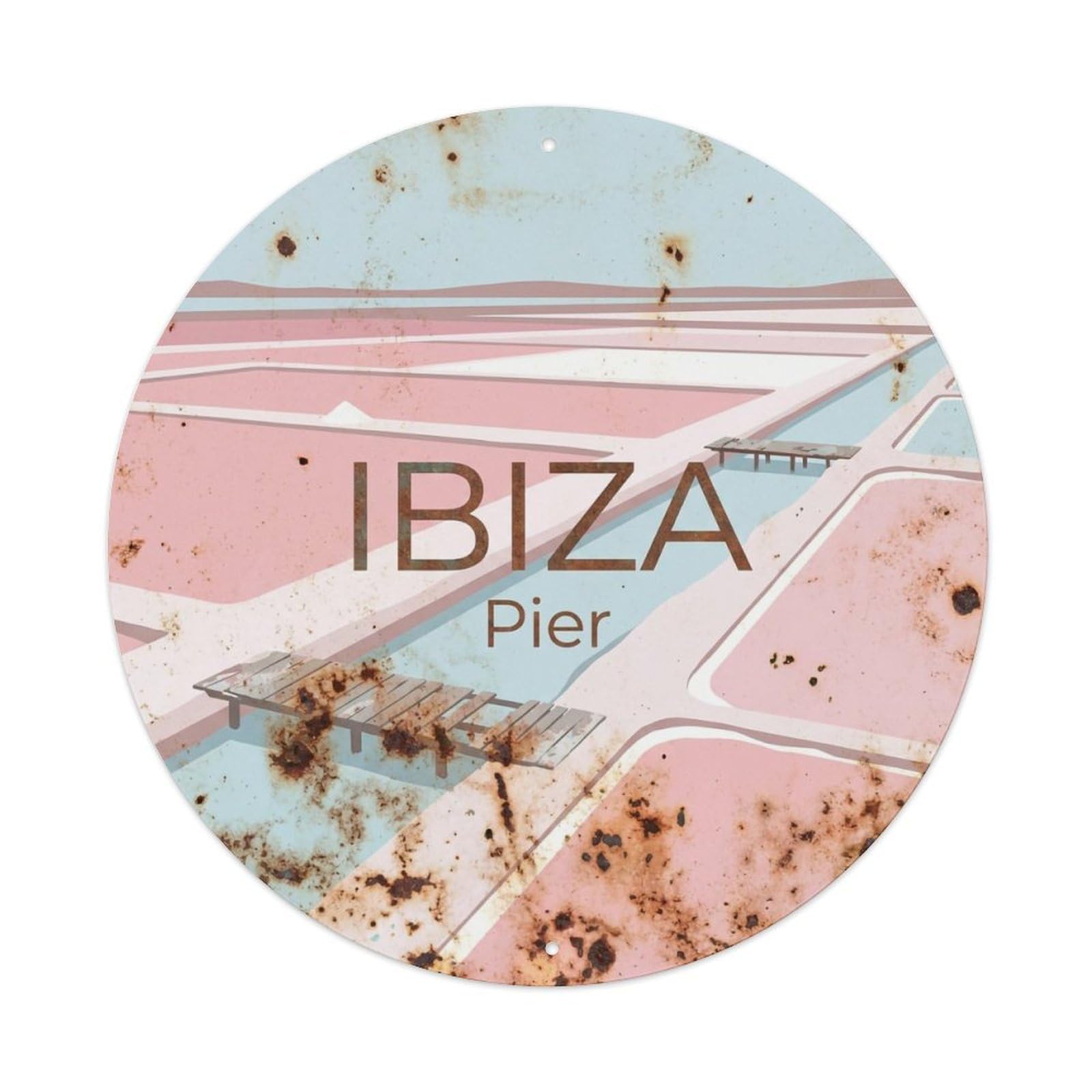 Vintage Travel Ibiza Spain Inspiration Metal Tin Sign