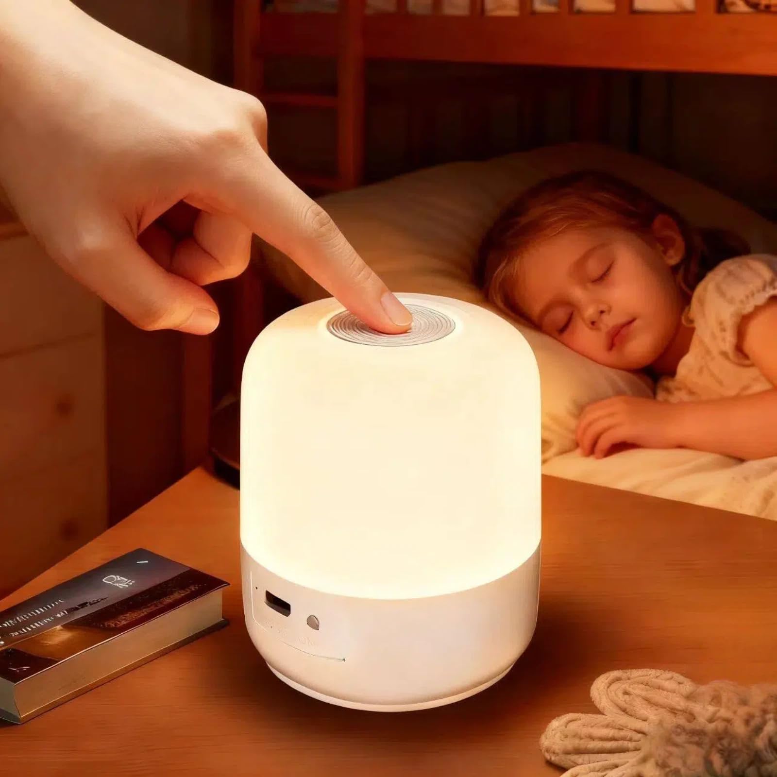 Portable Baby Night Light 3 Colors Egg Light for Nursery Mini Bedside Table Lamp for Kids Adults Touch