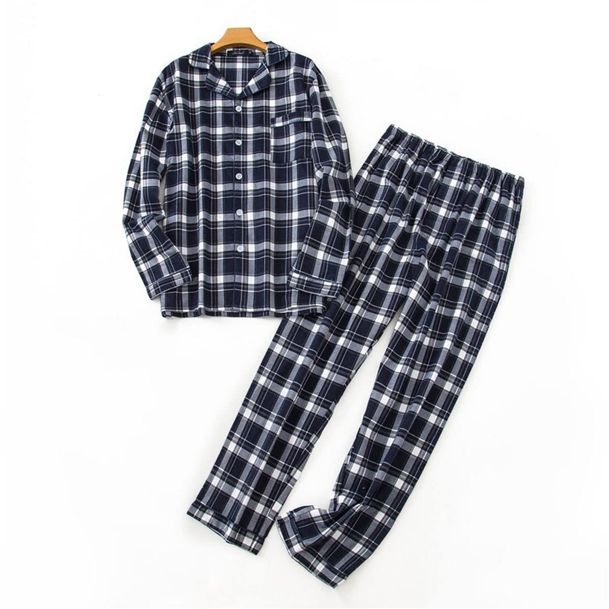 Pyjama homme hiver ensemble de pyjama chaud manche longue vêtement d'intérieur taille XL