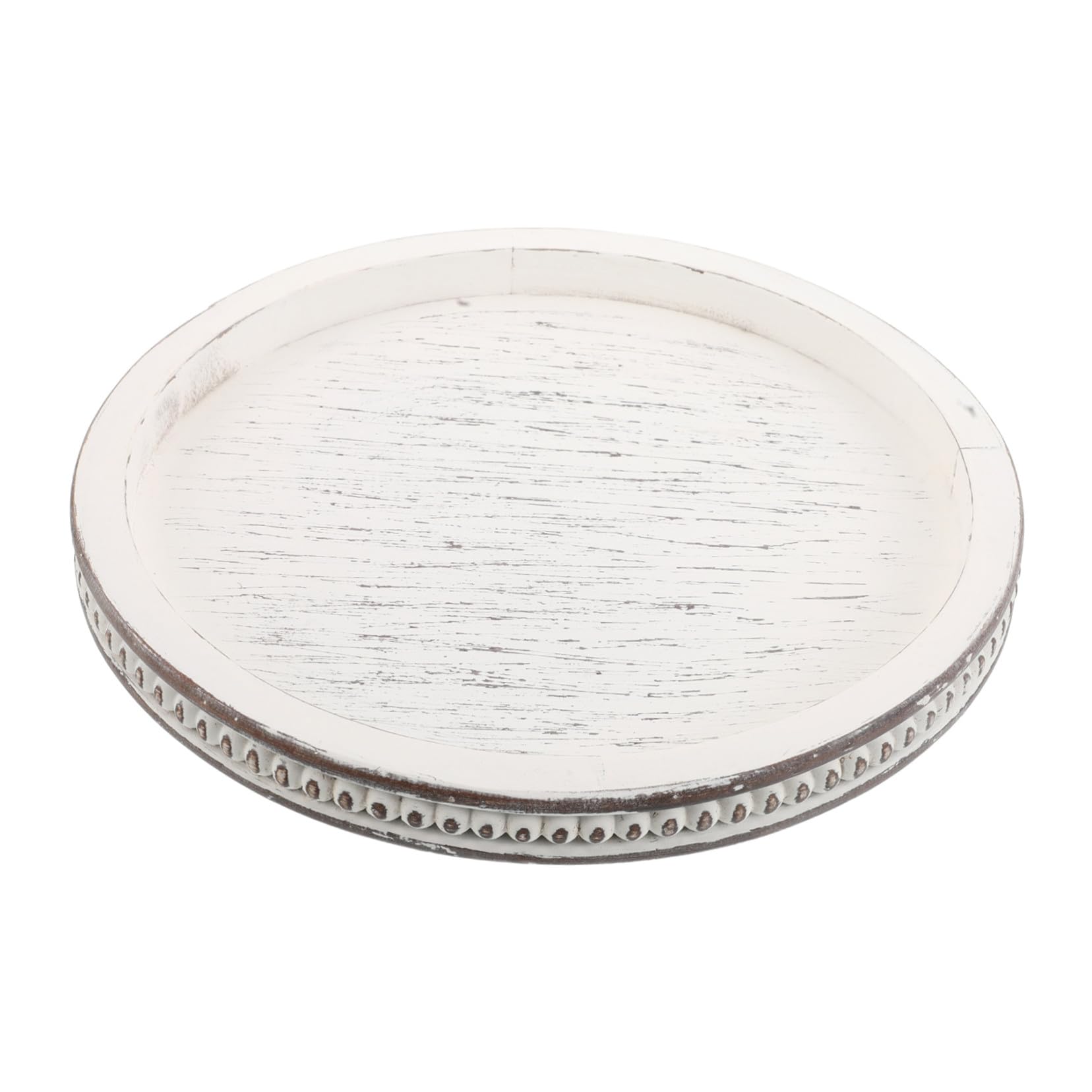 Vassoio Decorativo Tondo in Mdf per Candelabri e Gioielli, Stile Rustico Country per Arredamento Casa