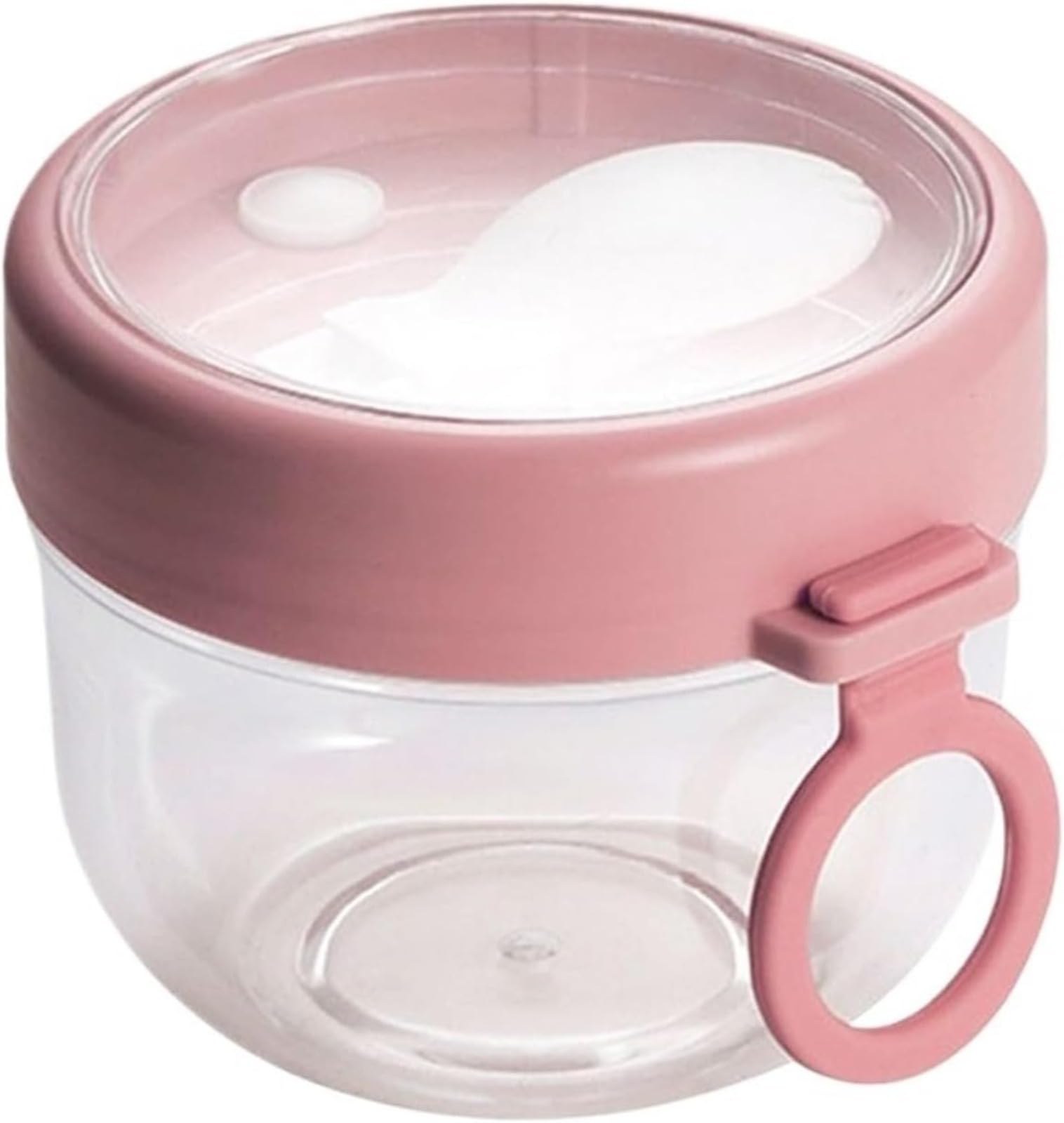 BKONGNAVU 600ml Overnight Oat Containers,with Lids and Spoons,Plastic Portable Leakproof Cereal Cups,for Food Storage,Reusable Yogurt Breakfast On the Go Cups Oatmeal Jars Snack Containers