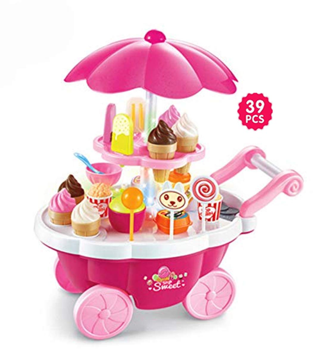 Toys N Smile Ice Cream and Sweet Shopping Cart Play Toy Set with Light and Sound Effect for Kids-Big-Plastic, Pink (Pack of 1 Set) (B07JNGBZ9G) Amazon Price History, Amazon Price Tracker
