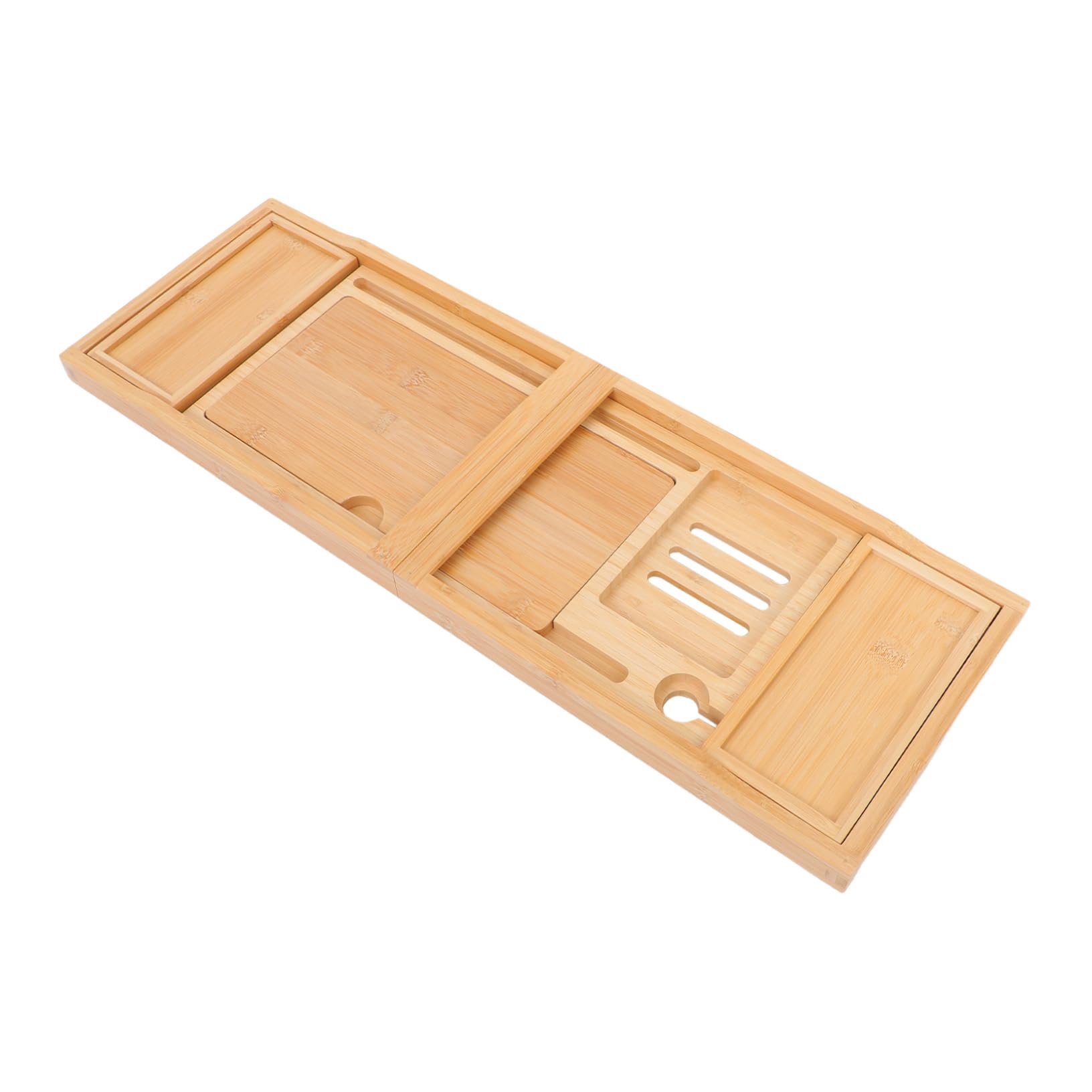 Plateau de Baignoire Réglable en Bambou, Support de Bain Multifonction