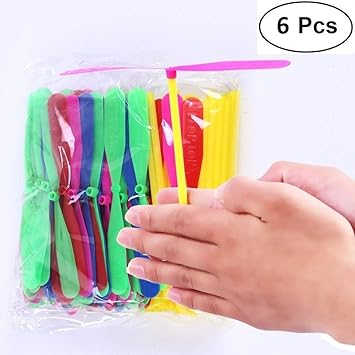 Simple Days 10 Pcs/Set Plastic Bamboo Dragonfly Propeller Outdoor Flying Toy