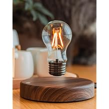 MOOCCI Levitating Bulb Lamp, Magnetic Floating Night Light & Desk Decor, Unique Valentine&lsquo;s Day Gift for Her and Him, Cool Tech Gadget for Home Office, Christmas Birthday Present (Round-Classic Bulb)