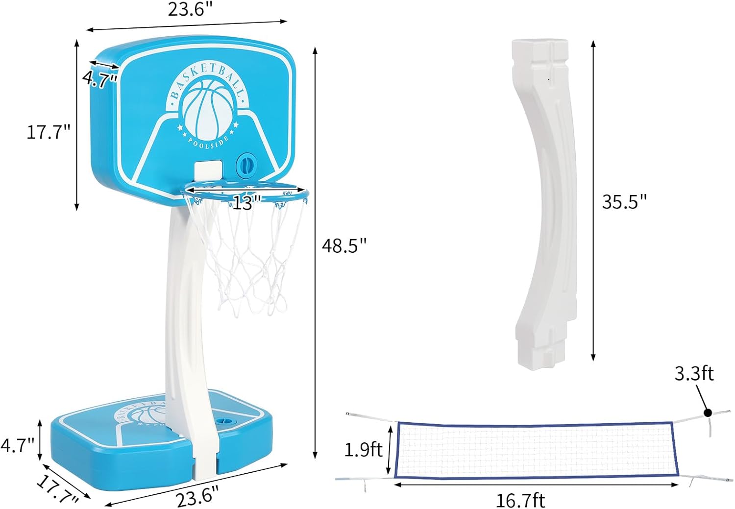Poolside Basketball Stand