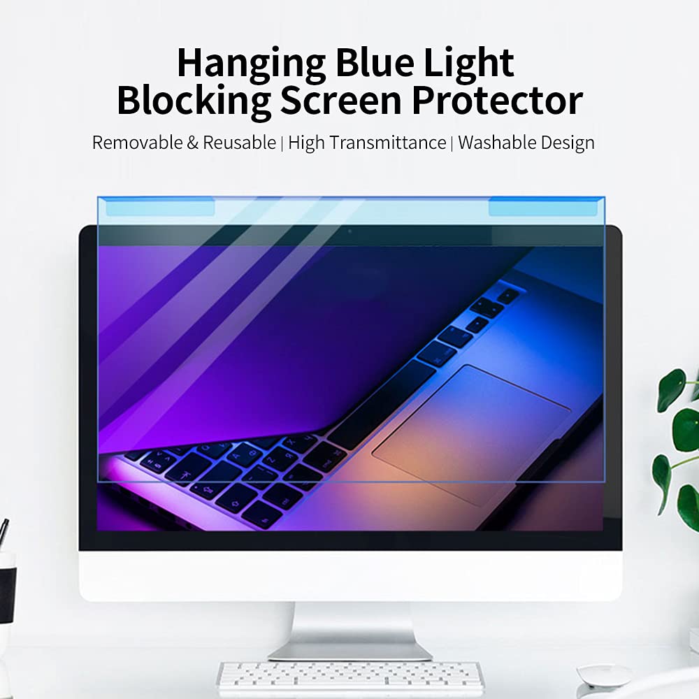 ACAGALA Hanging Blue Light Blocking Screen Protector High-Transmittance Anti-UV Eye Protection Film for 17.3-19.5 Inch Desktop Monitor