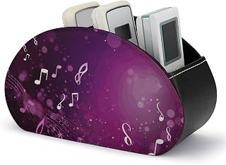 Melodious Music Remote Control Holders Waterproof Pu Leather TV Remote Holder Desktop Storage Organizers Remote Caddy Box with 5 Compartments for TV Remotes/Media Controllers/Office Supplies