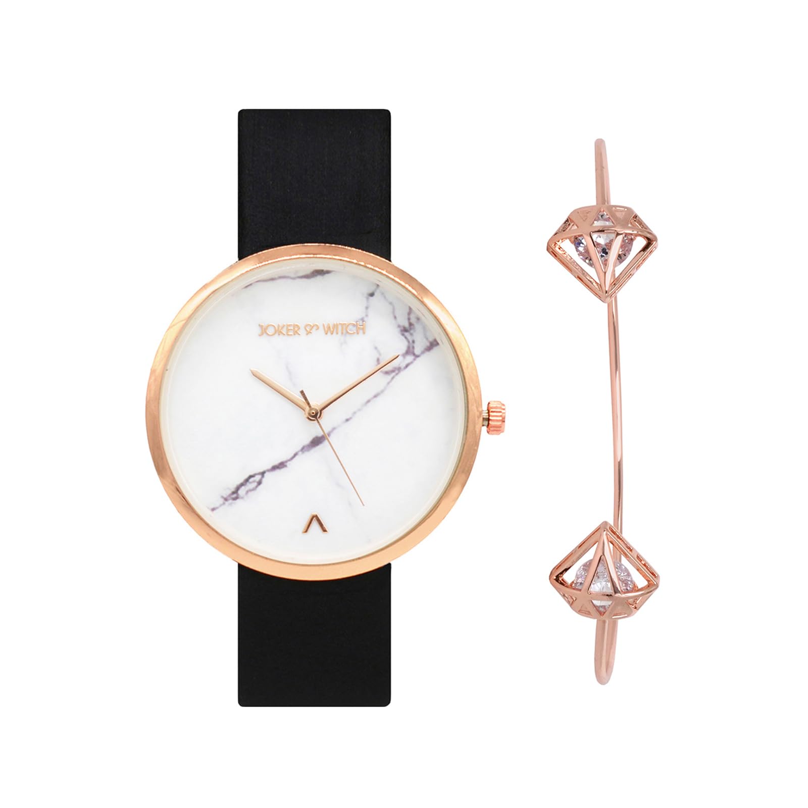 Joker & Witch Leather Women Addison Analog Watch Bracelet Stack, White Dial, Black Band (B0C7LBFVH5) Amazon Price History, Amazon Price Tracker