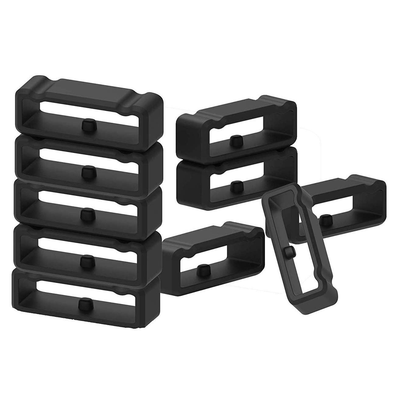 For SUUNTO(スント) SPARTAN SPORTスパルタンベルトループ Suunto 9/9 Baro/Suunto 7/Suunto D5 バンドループに対応 バンド交換用修理用遊環 シリコーン製 内径24mm (黒色) (11)