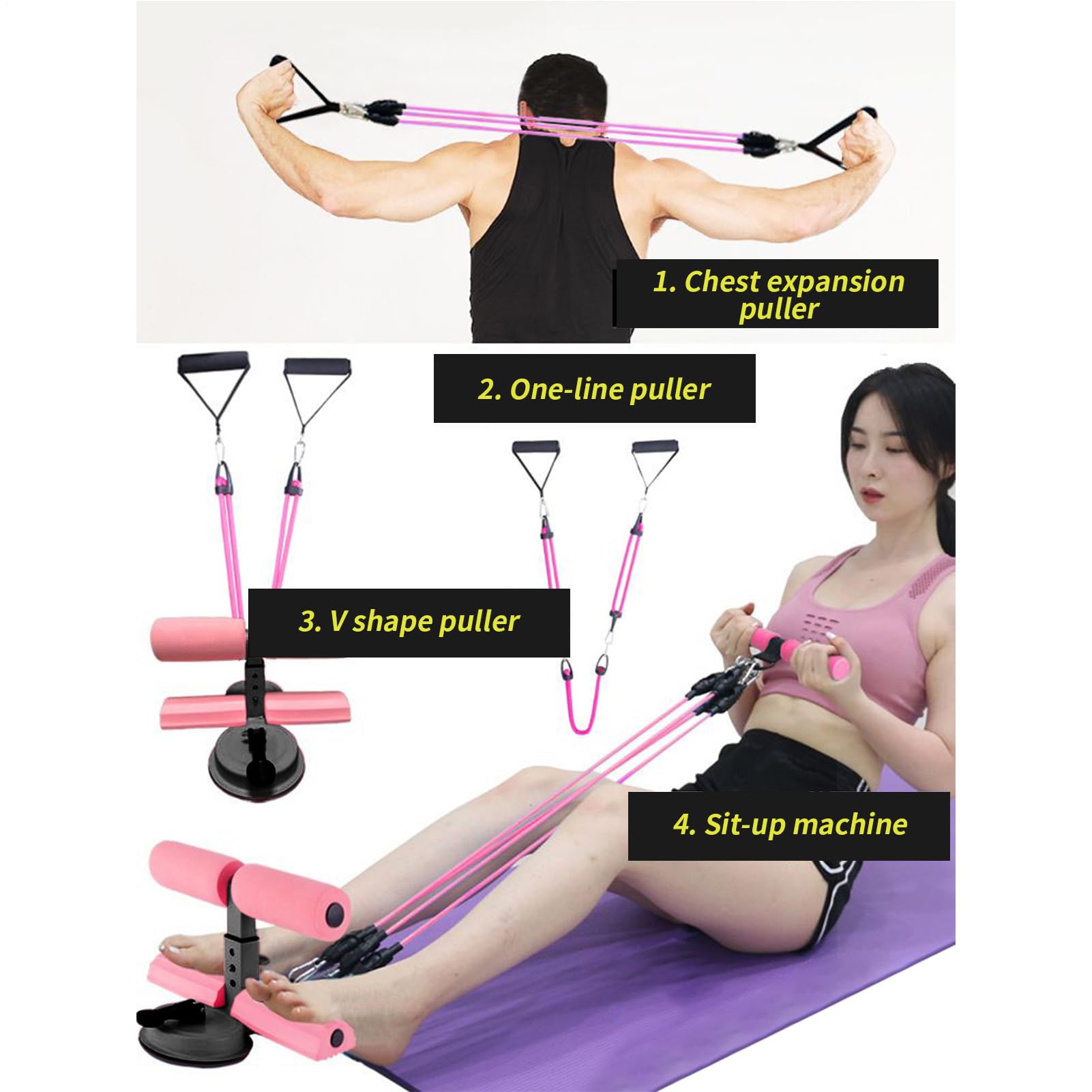 Mainteneur de Pieds pour Sit-Up - Exercice Abdominaux avec Ventouses - Aide d Exercice Multifonctionnel pour Abdominaux pour Adolescents Femmes Hommes