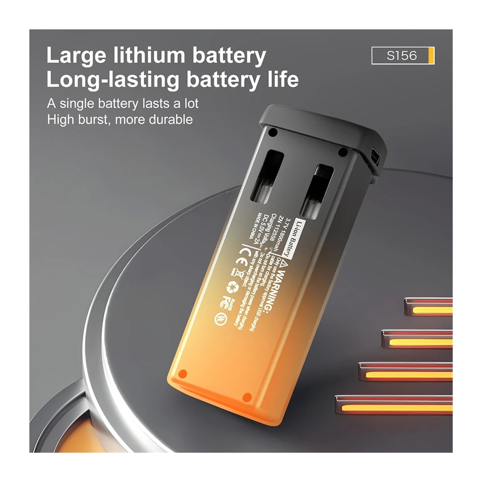 Batteria for Drone S156 Da 3,7 V 1800 MAh