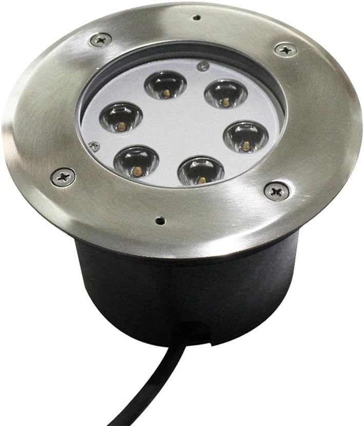 Outdoor LED Under Ground Lamp 6W DC 12V IP67 Waterproof Floor Up Light Steady On Bright Landscape Decoration Low Voltage Lighting Fixture for Path Yard Tree Wall Washer Building Flood Spot Warm White