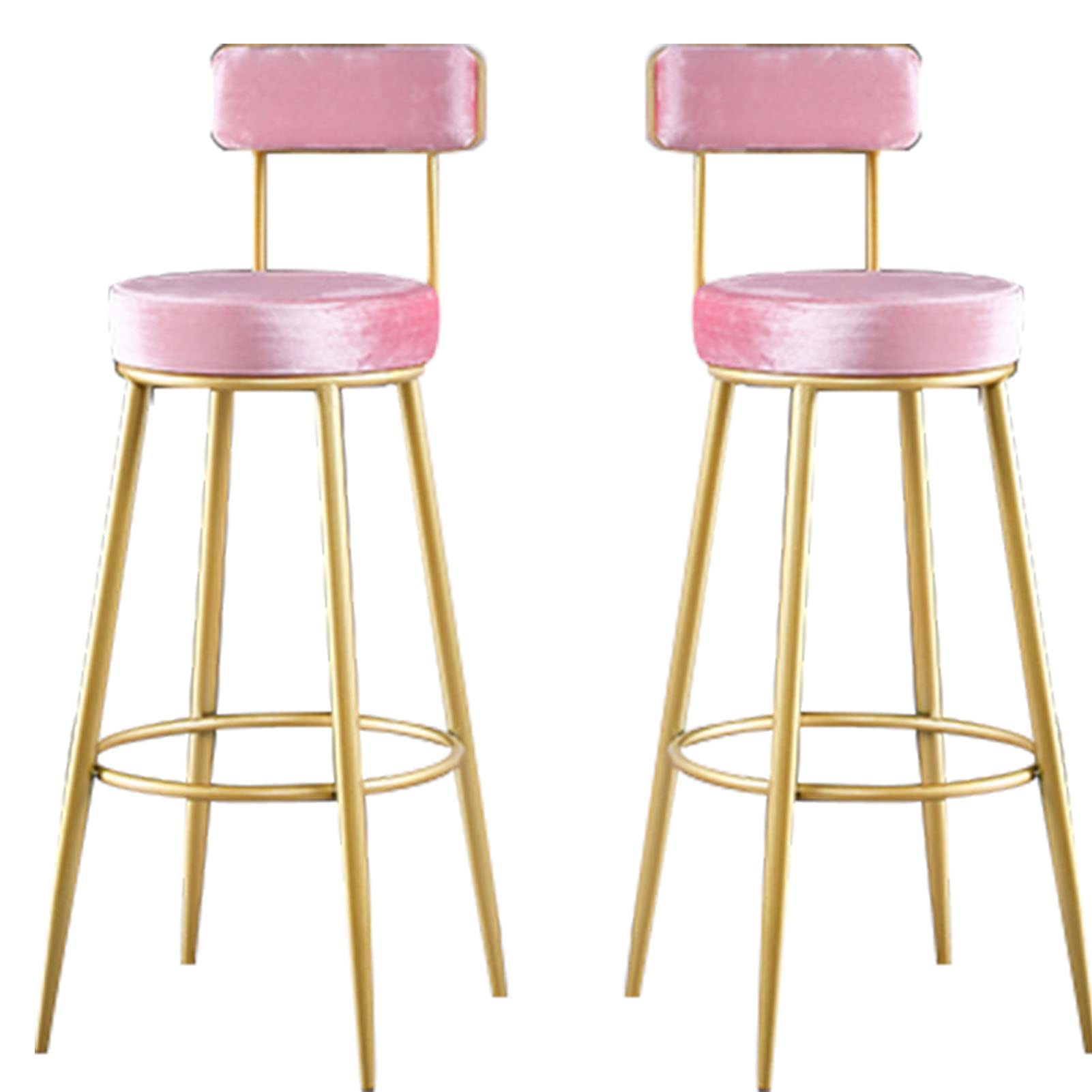 Tabourets de bar en velours lot de 2 style nordique et design moderne en métal noir pour cuisine