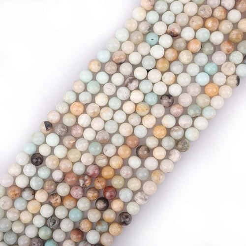 Miniatura 3 de ICAI Beads Cuentas sueltas redondas de amazonita natural de 0.315 pulgadas para hacer joyas (43-45 unidades)