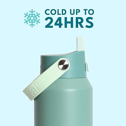 Miniatura 88 de Elemental Botella de agua aislada de 40 onzas con pajilla, botellas de agua con núcleo de acero inoxidable 100% a prueba de fugas para viajes,