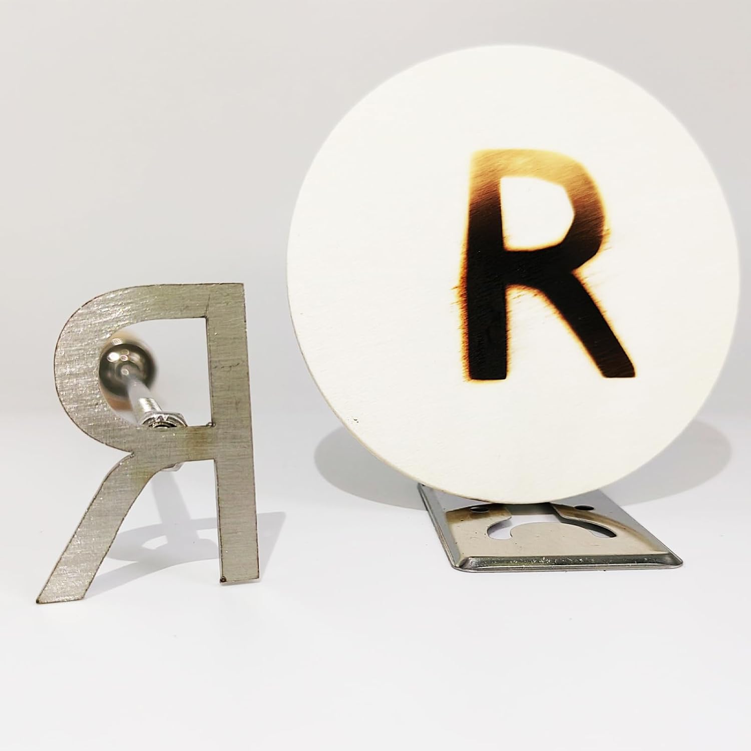 KEESOON-Branding Iron for Wood Create Personalized Masterpieces with Our 2" Stainless Steel Branding Iron - Create Unique Designs (R)