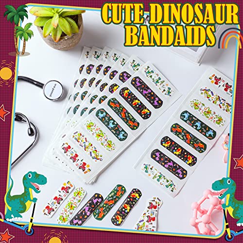 Kids Adhesive Bandage Bulk Kids Bandages Cartoon Waterproof Bandage Cute Dinosaur Bandage Pe Bandages Flexible Fabric For Children Travel Cuts Scrapes Wounds, 8 Styles (200) #TOP4