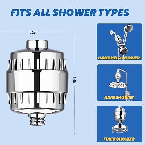 Miniatura 4 de ALTHARA - Filtro revitalizante de ducha de alto rendimiento, reduce la picazón en la piel, la caspa, el eccema y mejora drásticamente la condición