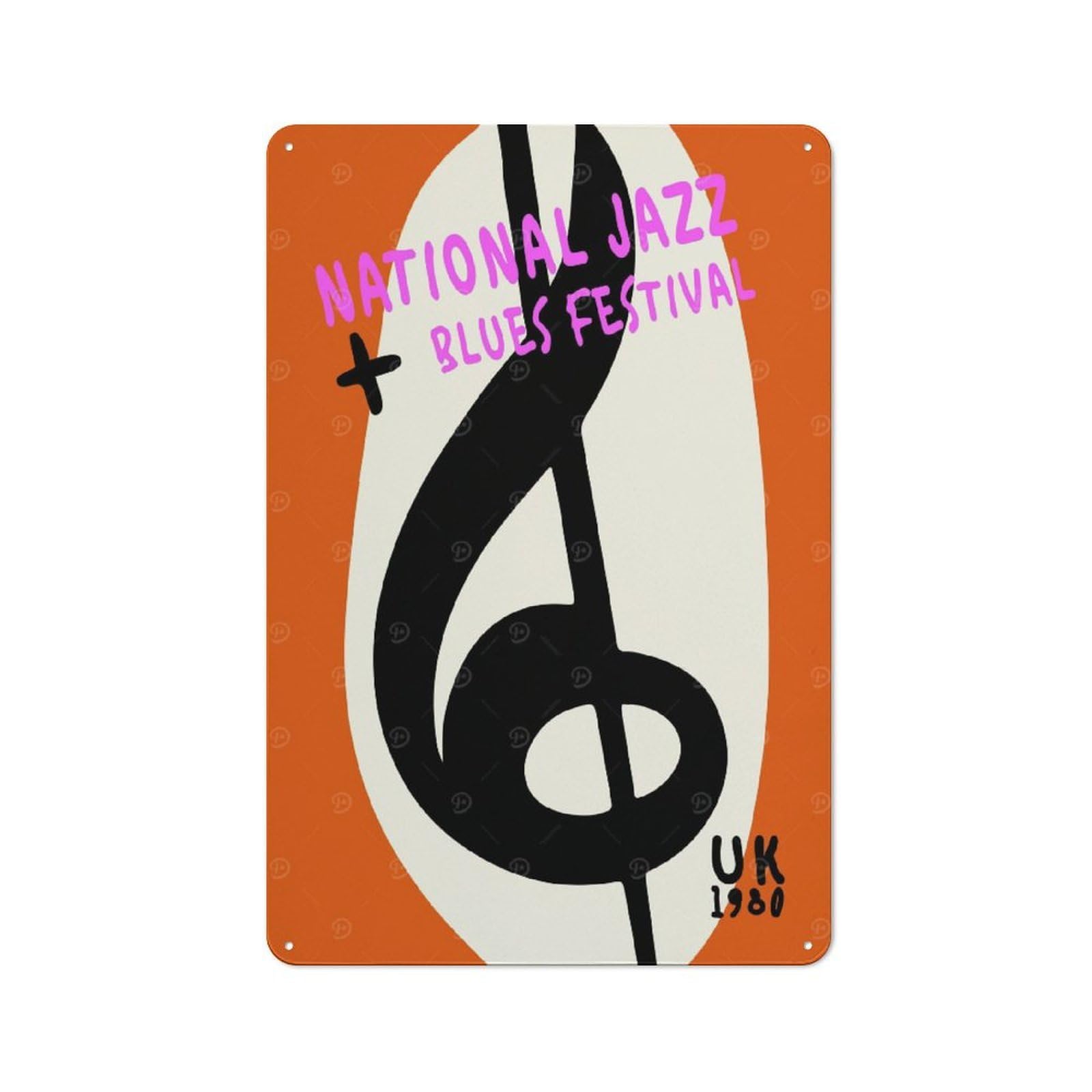 Jazz And Blues Festival Classic Metal Wall Decor 30x20cm, Metal Wall Plaque for Hobby Room, Office, Lounge Or Living Room