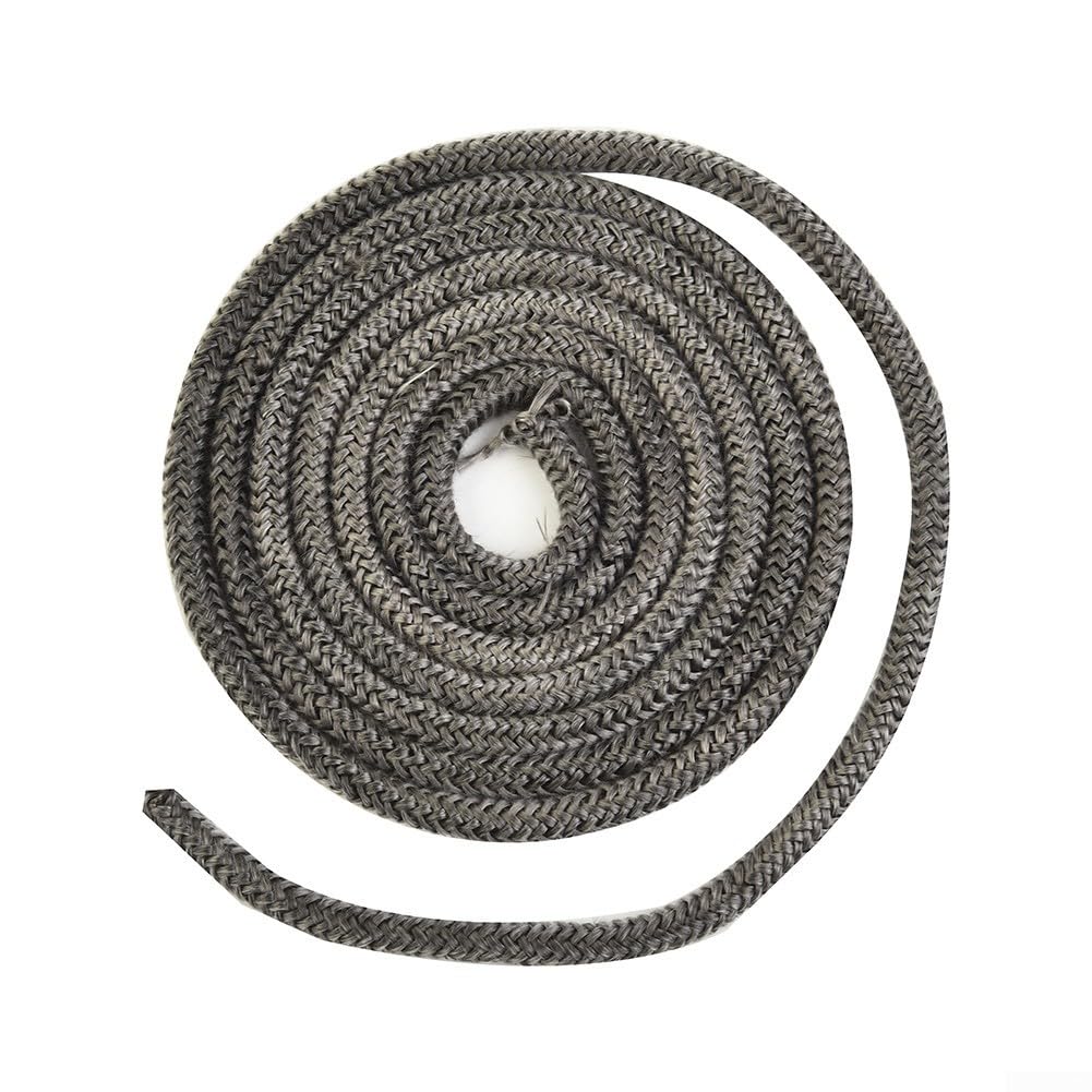 Guarnizione in corda di vetroresina, Guarnizione in corda in fibra di vetro for porta stufa a legna, bruciatore a, nero, diametro 6 mm/8 mm, lunghezza 2 m(8mm)