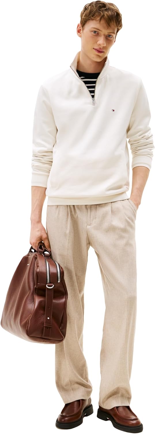 Tommy Hilfiger mens Medium Weight 1/4 Zip Sweatshirt - Image 3