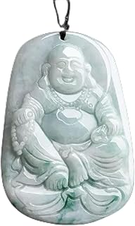 Colgante de Buda Sonriente con bendición para Hombres y Mujeres de Jade Natural de Grado A