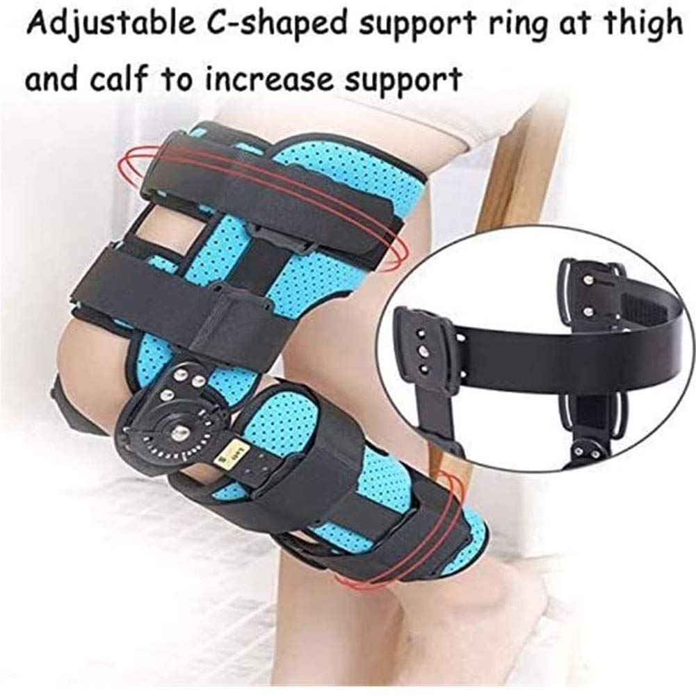 Regulowany stabilizator kolana na zawiasach ROM, stabilizator kolana pooperacyjnego do stabilizacji więzadeł/urazów sportowych unisex