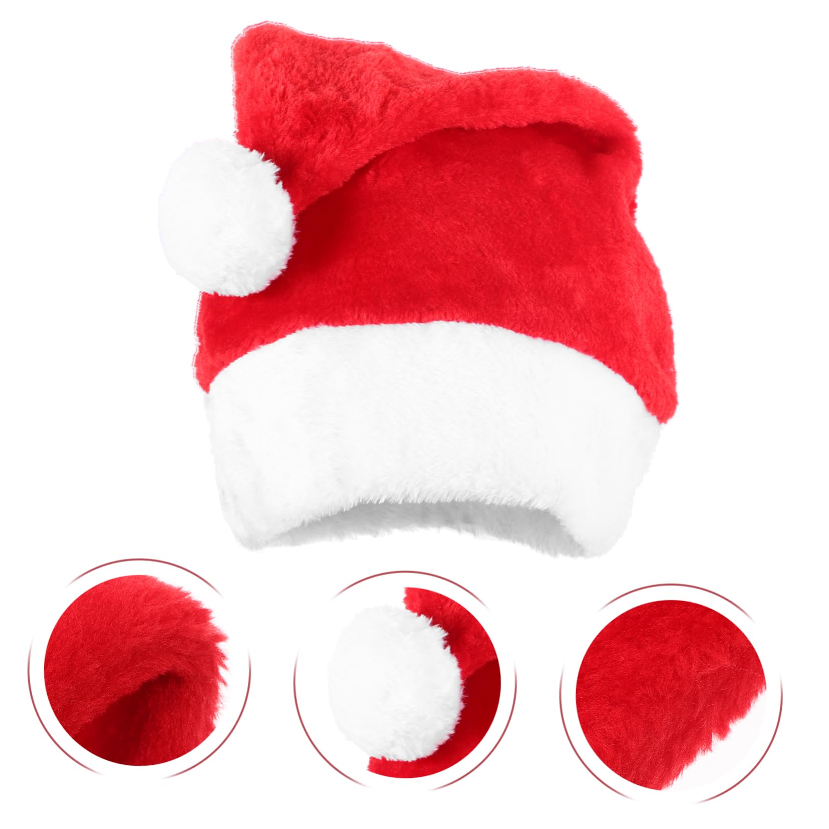 TOPBATHY 5 Piezas Gorro de Papá Noel de felpa cosplay sombrero de santa claus sombrero de fiesta de papa noel gorros navideños christmas hat sombrero de santa claus para navidad felpa corta
