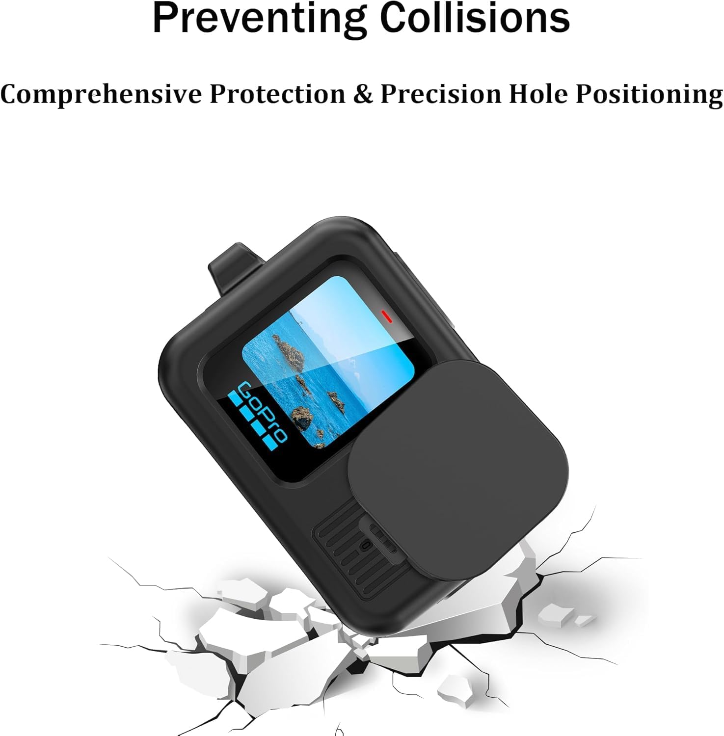 Silicone Sleeve Case for Go Pro Hero 13 Black, Battery Side Cover & Screen Protectors & Lens Caps & Lanyard for Hero 13 Accessories Kit (Black)