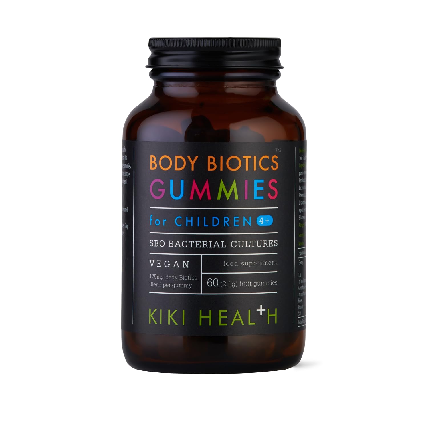 KIKI Health - Body Biotics Gummies for Children 4+, Blend of 8 Bacterial Cultures, SBO & Live Cultures, Probiotics for Kids - Made with Real Fruit, Delicious Taste - 60 Gummies