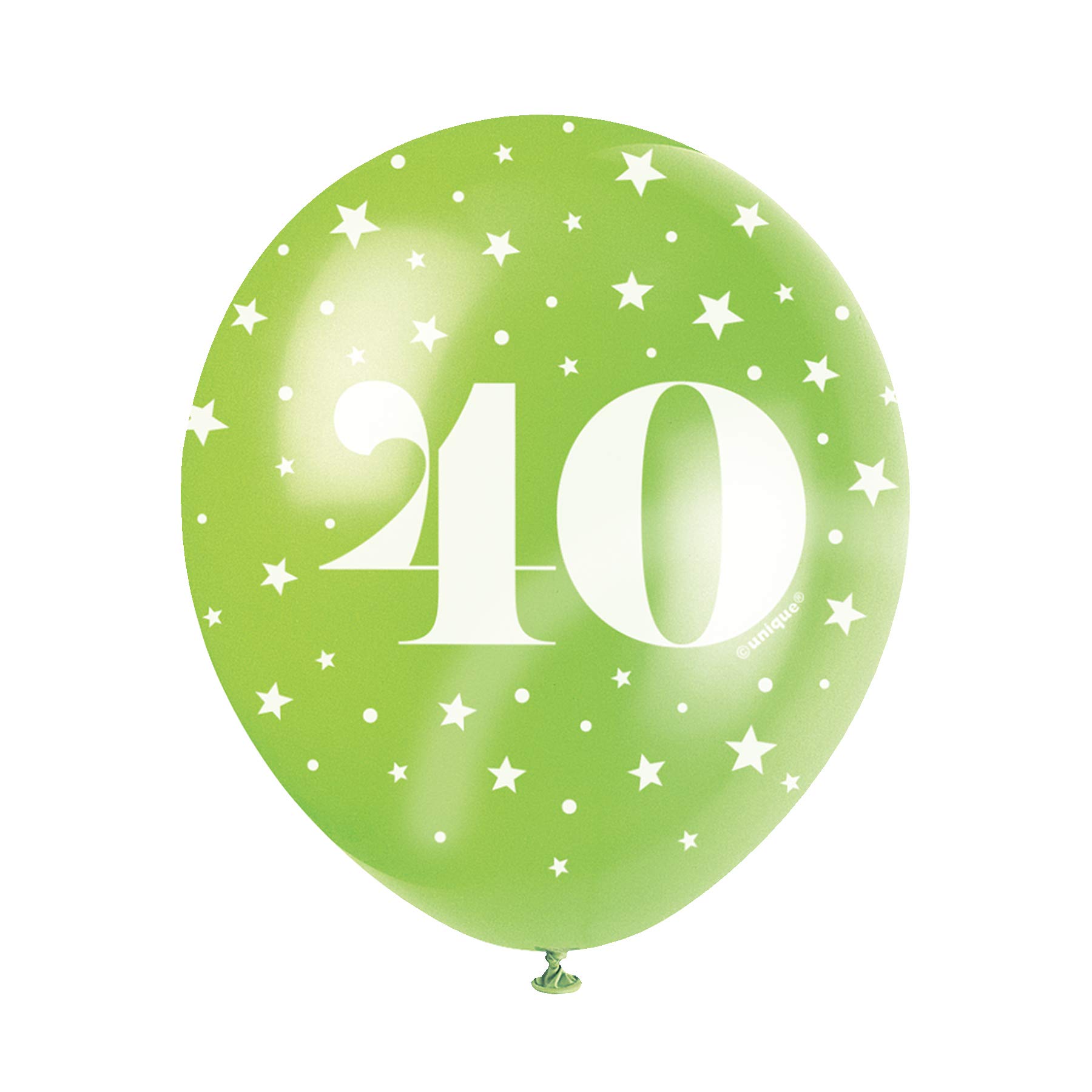 Assorted Color Number 40 Latex Balloons (30cm) Pack of 5 - Perfect for Birthdays & Special Occasions