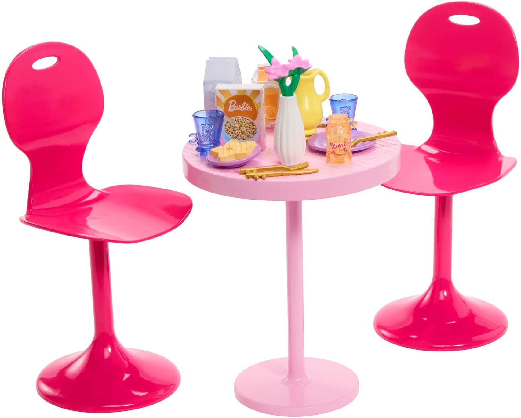 Barbie Breakfast Table Game Set with Accessories for Girls Ages 3 and Up
