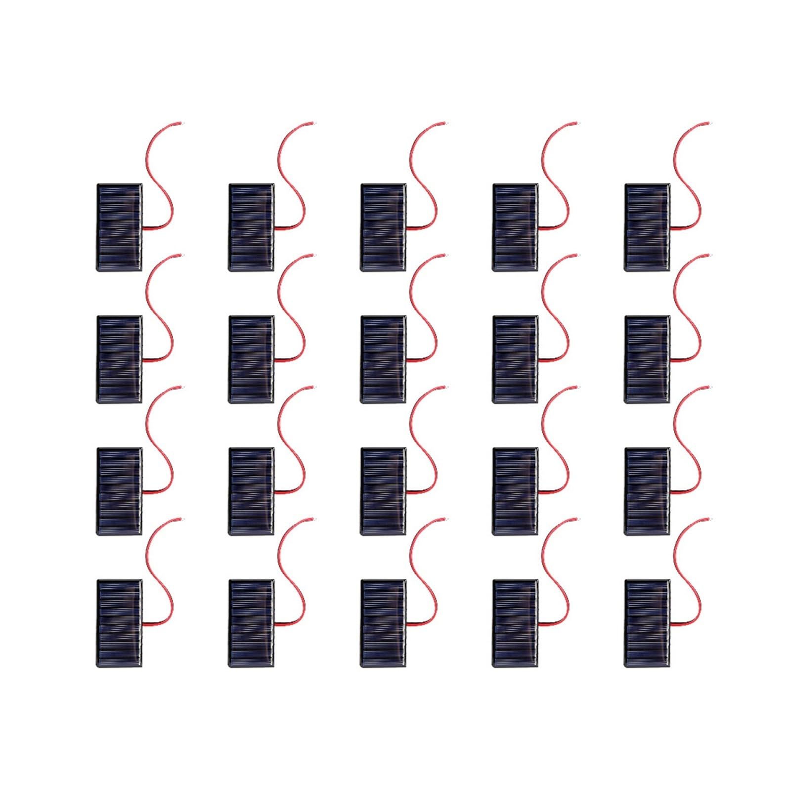 Wvyhlamrc 20Pcs 0.3W 5V 5- 0.4W 1.5V Solar Epoxy Panel Polysilicon Board With Wire Diy Solar System Module For Battery Charger Solar Toys(20Pcs 0.3W 5V)