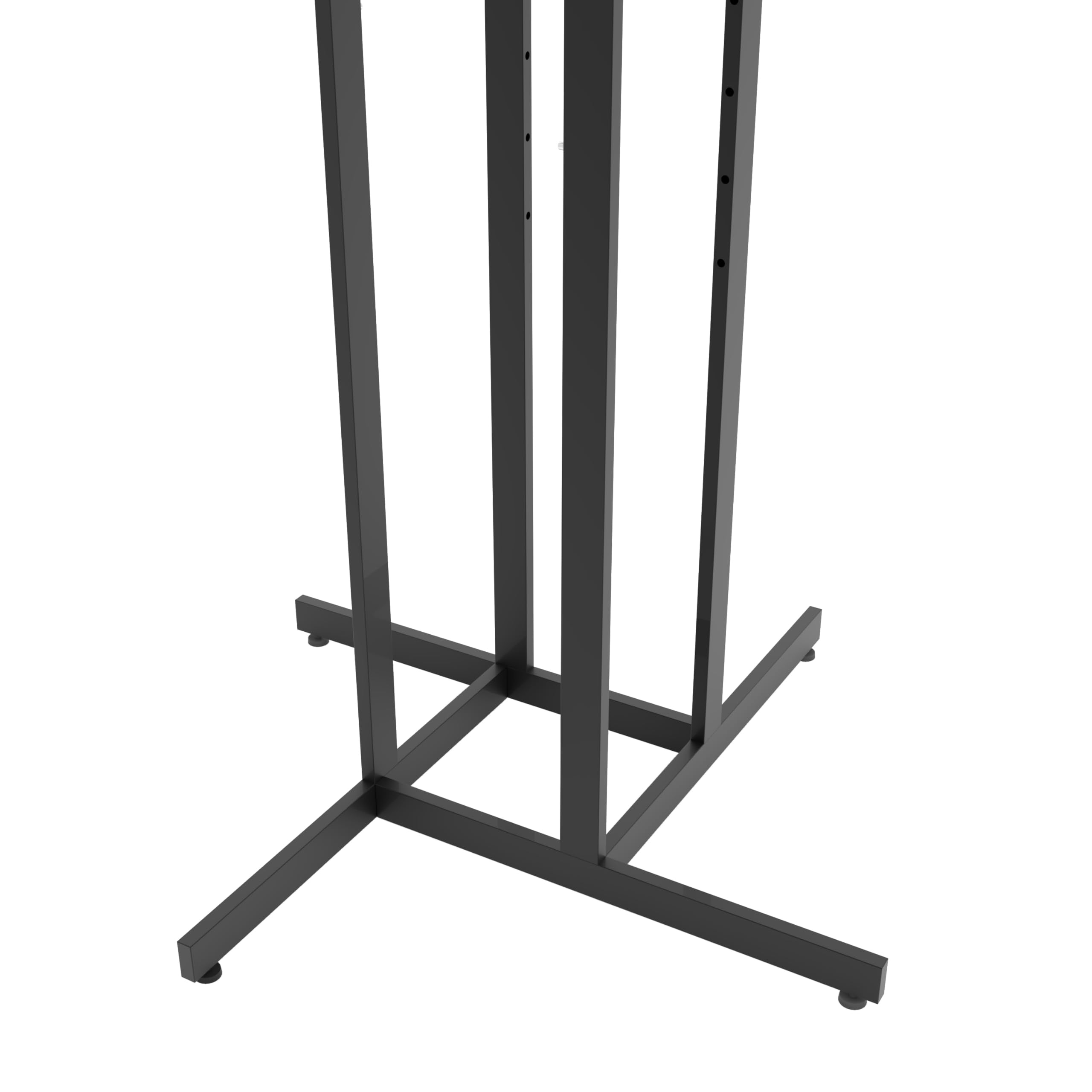 Ropa Accesorio de – Heavy Duty Negro 4 way Rack, brazos ajustables, tubo cuadrado, perfecto para ropa tienda pantalla con brazos rectos (2 y 2 brazos inclinado