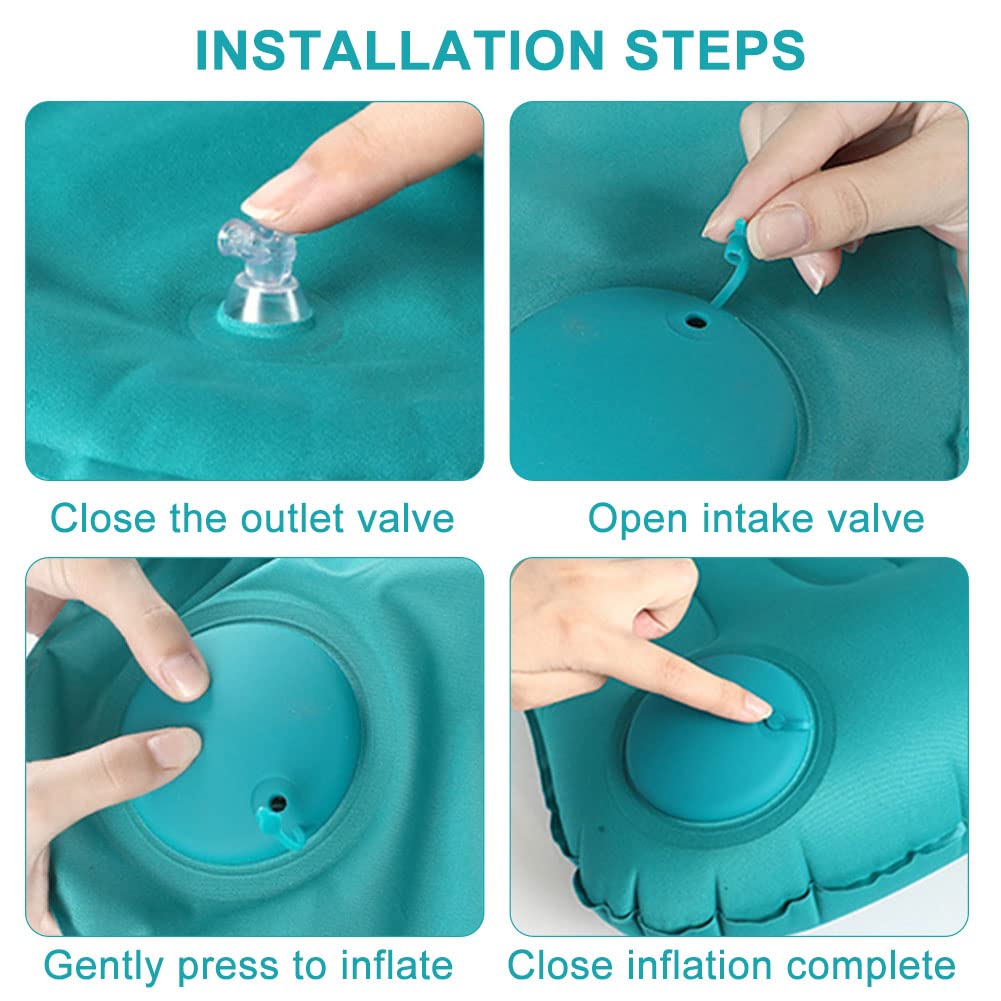 Cuscino Gonfiabile Da Viaggio - Ultra Leggero Per Collo - Ideale Per Aereo E Campeggio - Foto 2