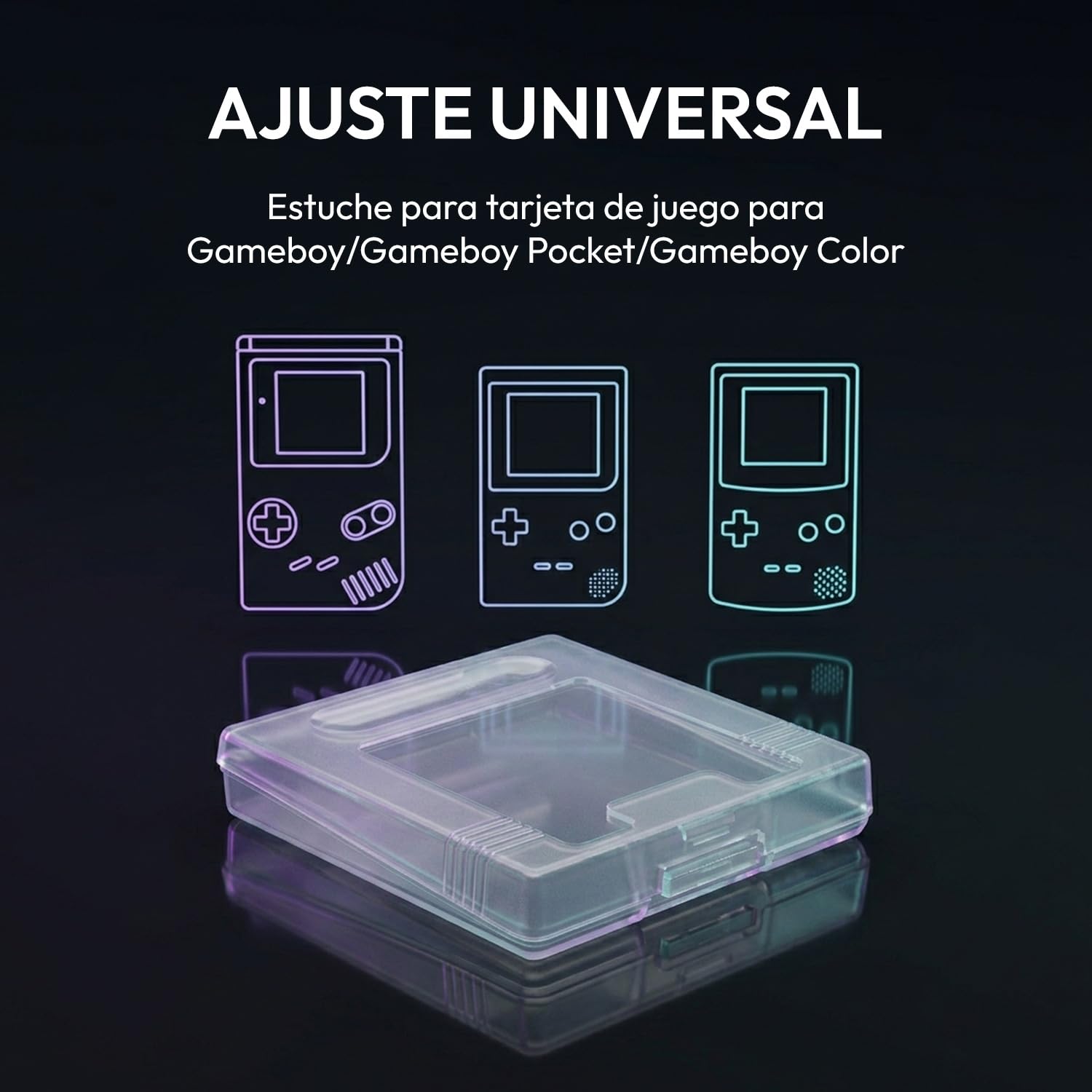 Mcbazel 10Piezas Fundas Protectoras Transparentes para Cartuchos de Juegos de GameBoy/GameBoy Color/GameBoy Pocket, Fundas Rígidas Transparentes para Games Cartridge