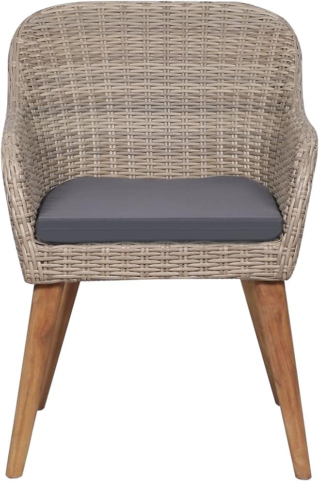 7 Piece Patio Dining Set,Backyard Furniture,Garden Rattan Furniture,Assembly Required,Used in Bistro, Patio, Sunroom or Dining Room,Tearoom, Poly Rattan Brown