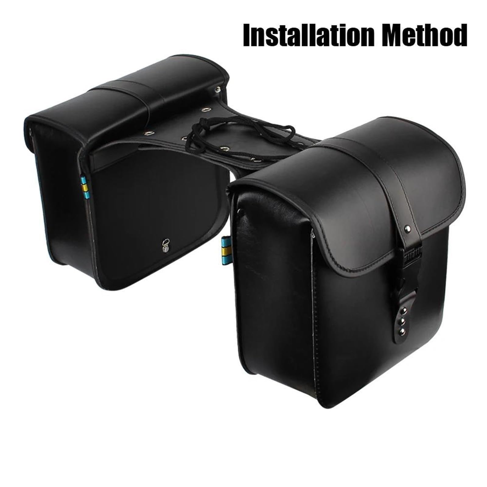 Bolsa Lateral para Casco De Moto Bolsa Sillín para Equipaje Lateral Bolsa Viaje Bolsa Cuero PU para Equipaje Trasero Motocicleta Bolsa Herramientas para Almacenamiento Motocicletas