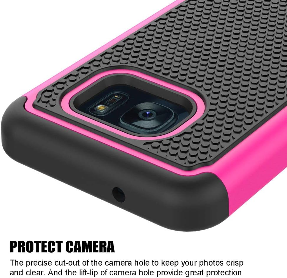 Galaxy S7 Case, [Shockproof] Defender Protective Phone Case Cover for Samsung Galaxy S7 (5.1", 2016) [Hot Pink]