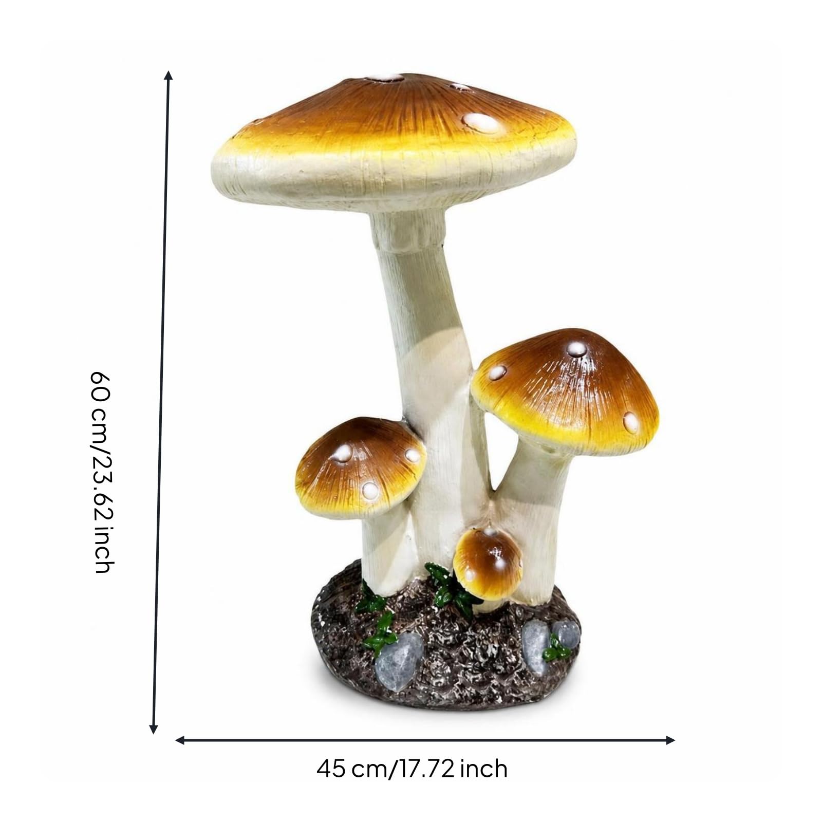 Pilz märchenhaft Pilzfigur Outdoor Pilzfigur für Gartenliebhaber, Hobbygärtner, 60 cm