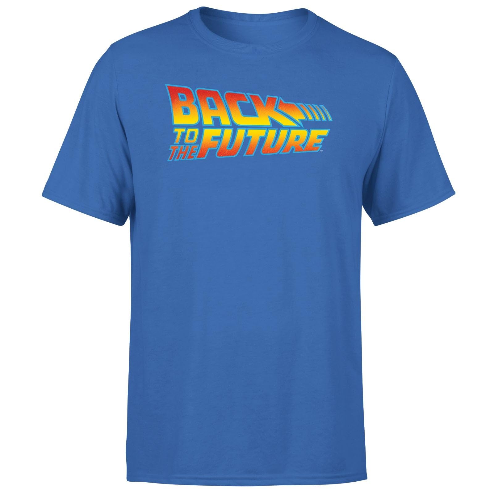 Back To The Future Unisex Blue Classic Logo Men's T-Shirt - | Size: Large